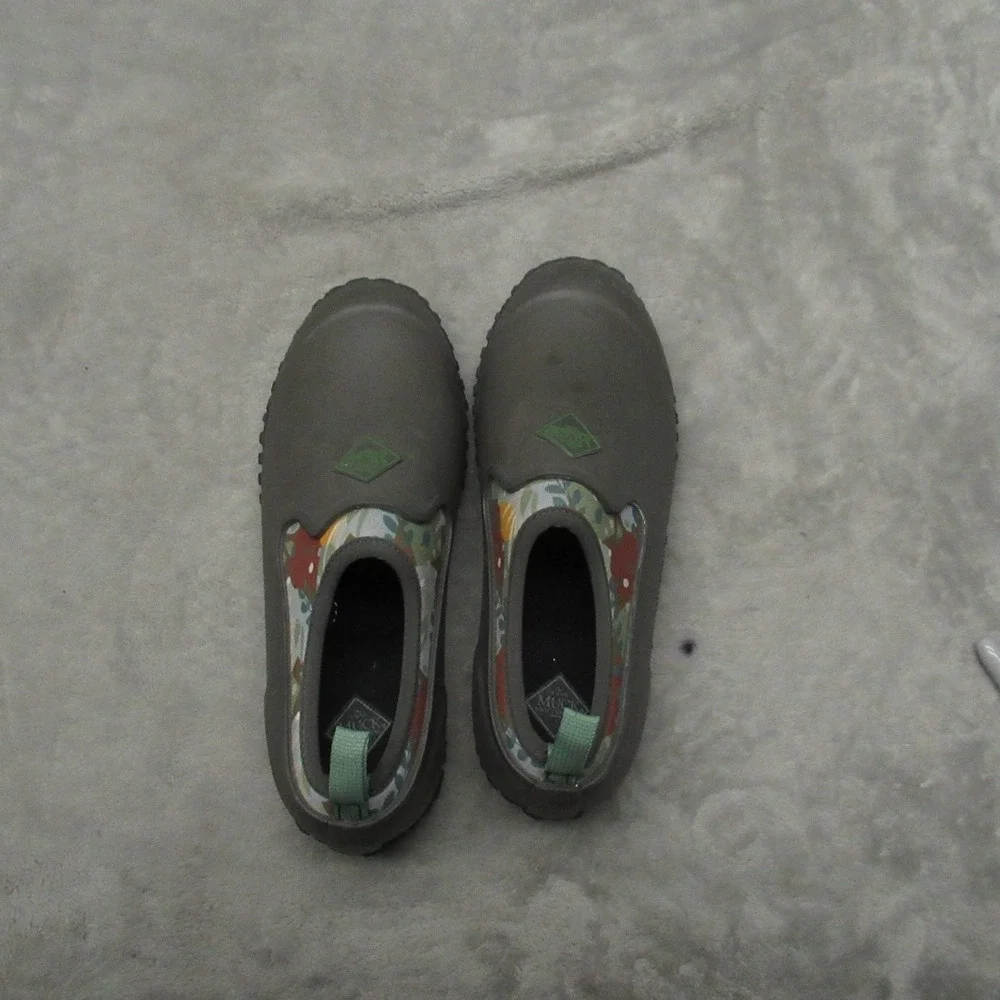 Muck Boot Garden Shoes Women 5 Gray‎ Floral Slip On Waterproof Outdoor